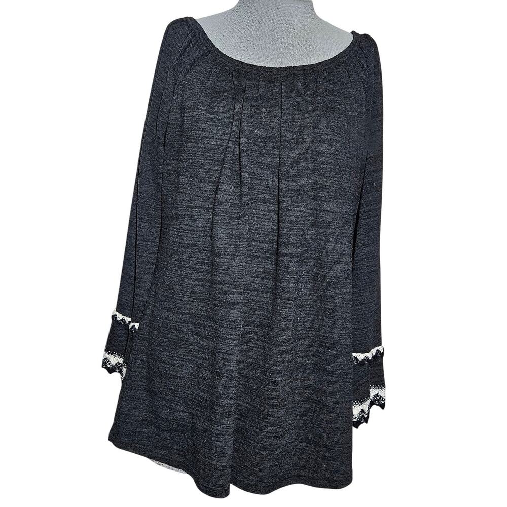 Double Lace Sleeve Tunic Top Size XL